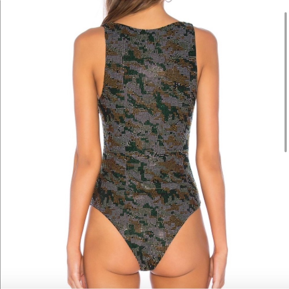 X by NBD It Girl Embellished Bodysuit in Green & Gunmetal x revolve - Picture 2 of 8